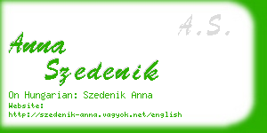 anna szedenik business card